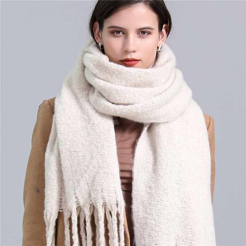 Checked Scarf for Women | Generously Sized | White
