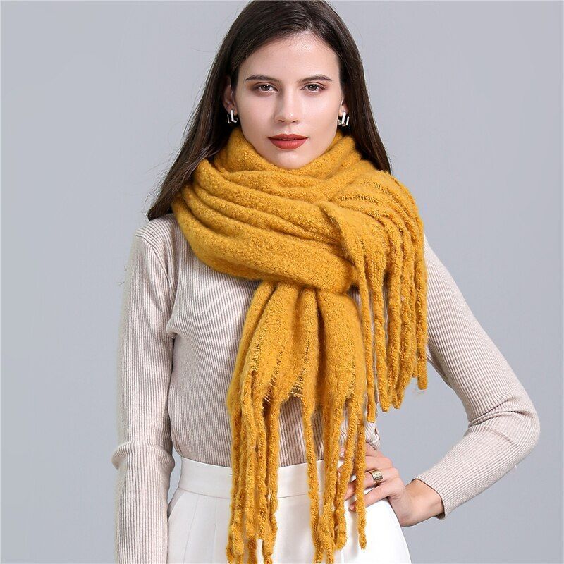 Checked Scarf for Women | Generously Sized | Yellow