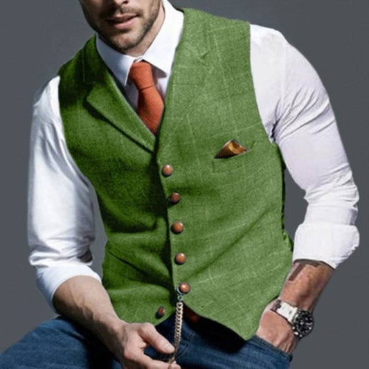 Checked Waistcoat for Men | Tailored Fit | Light green