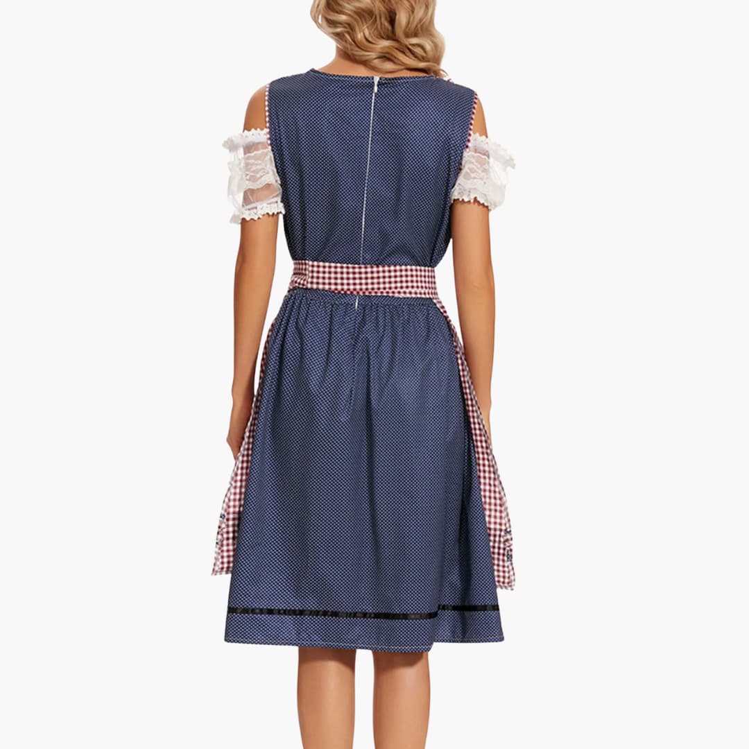 Checkered Dirndl Dress for Women | Knee-Length 3