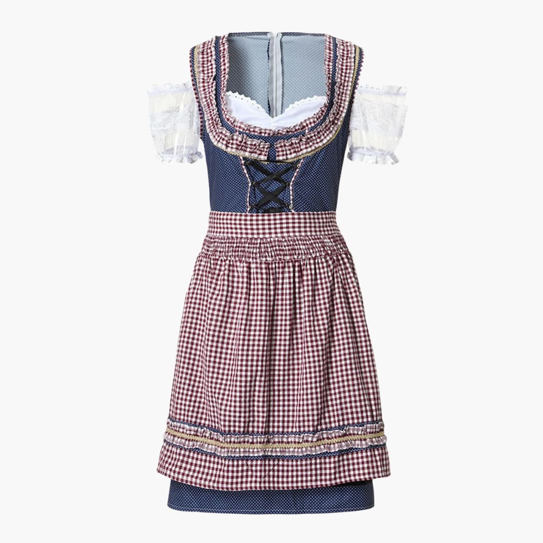 Checkered Dirndl Dress for Women | Knee-Length 4