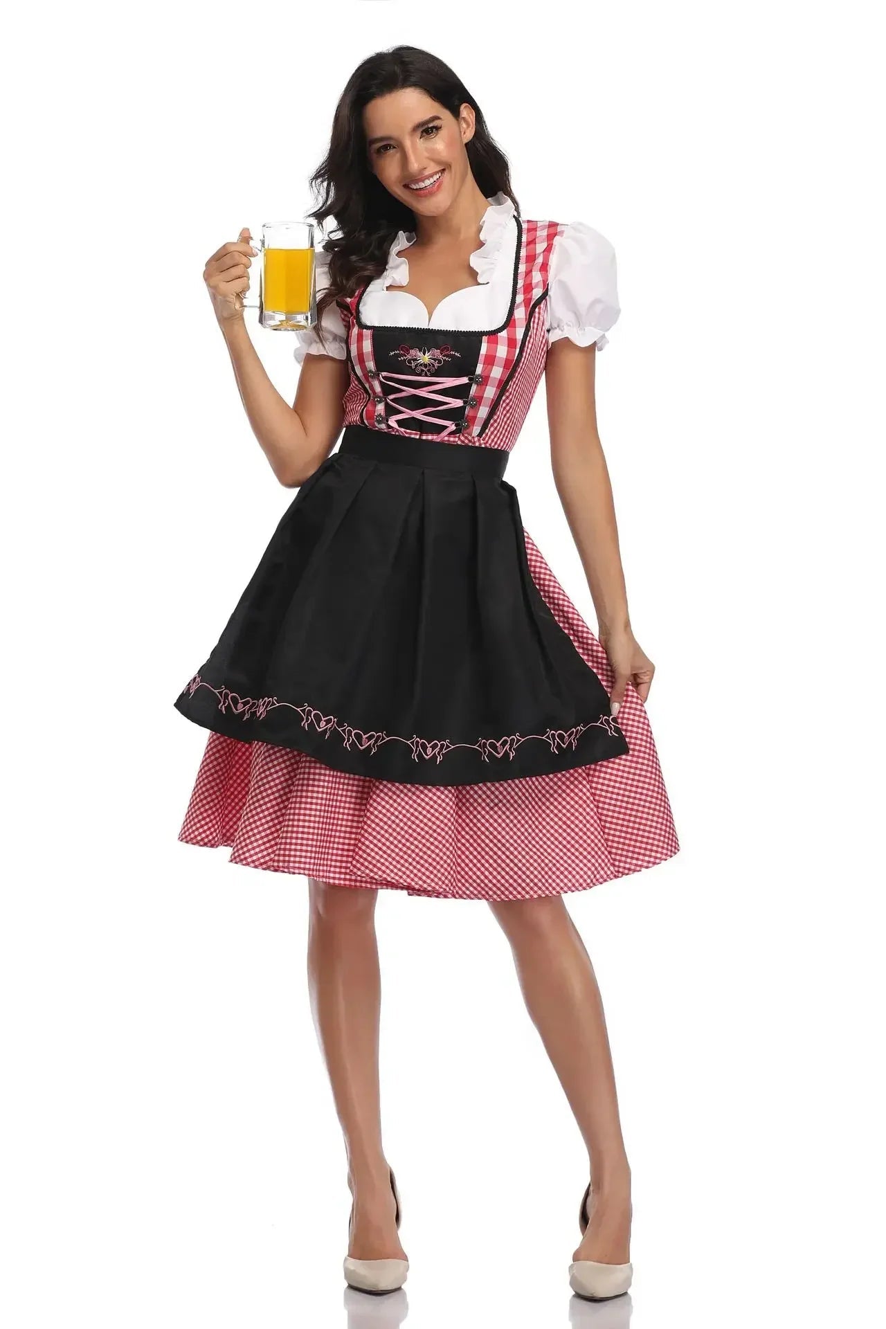 Checkered Inspired Dirndl Dress | Oktoberfest Outfit | Black