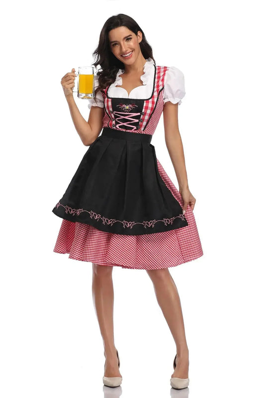 Checkered Inspired Dirndl Dress | Oktoberfest Outfit | Black