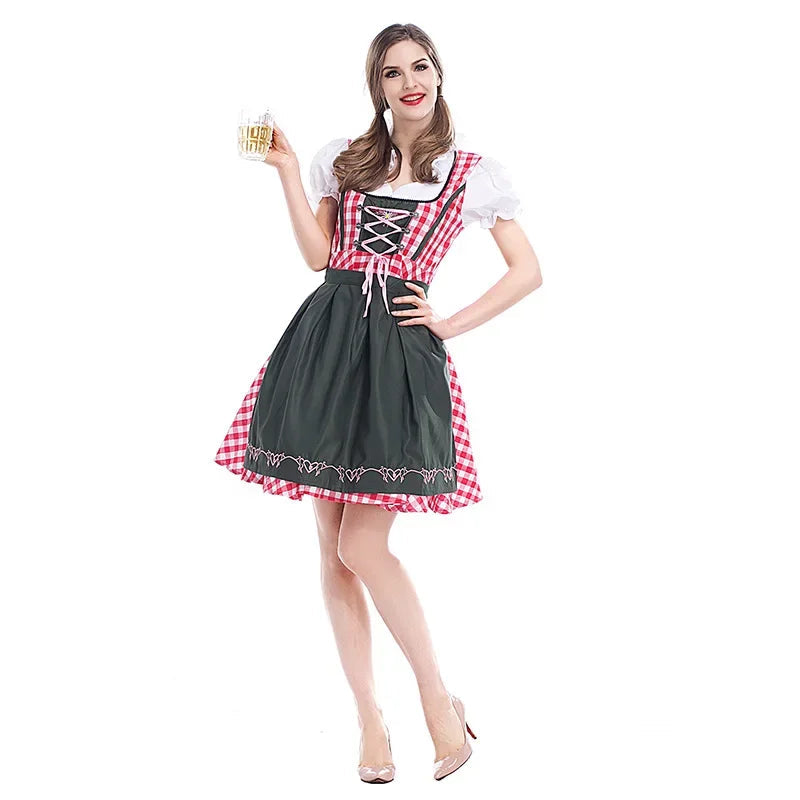 Checkered Inspired Dirndl Dress | Oktoberfest Outfit | Gray