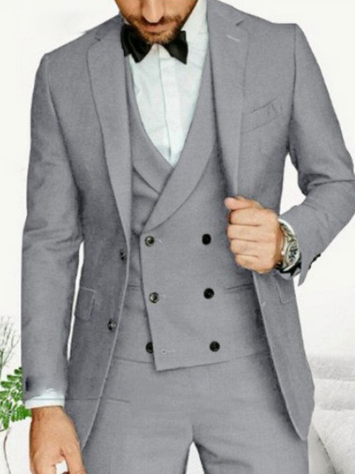 Classic 3-Piece Suit Set for Men | Tailored Fit | Gray