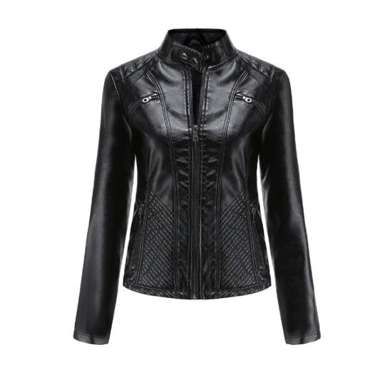 Classic Leather Jacket for Women | Timeless Fit | Black