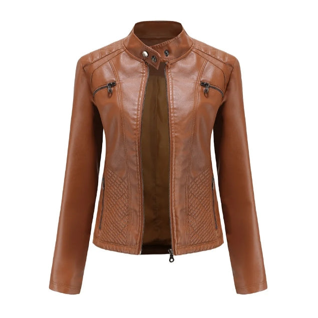 Classic Leather Jacket for Women | Timeless Fit | Blue