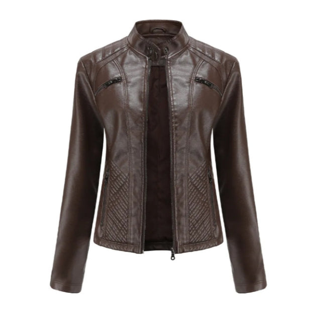Classic Leather Jacket for Women | Timeless Fit | Dark Blue