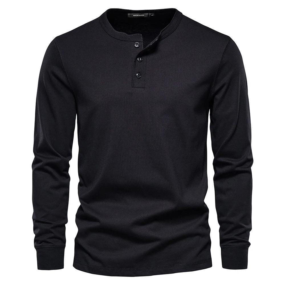 Classic Long Sleeve Shirt for Men | Relaxed Fit |  Black