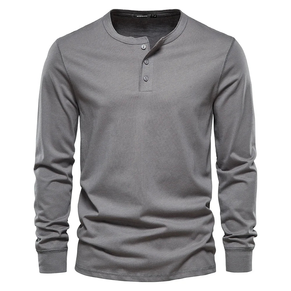 Classic Long Sleeve Shirt for Men | Relaxed Fit |  Dark Gray