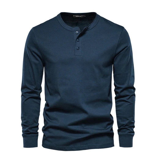 Classic Long Sleeve Shirt for Men | Relaxed Fit | Navy Blue
