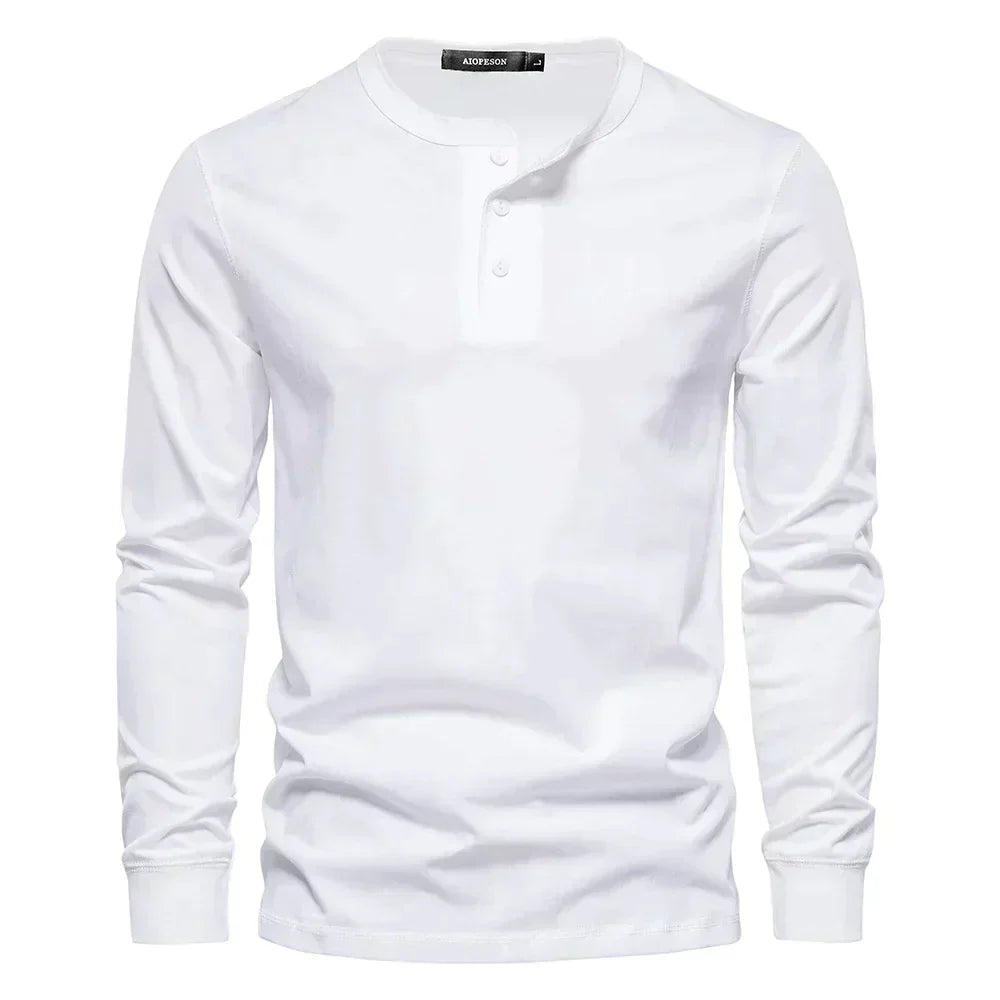 Classic Long Sleeve Shirt for Men | Relaxed Fit |  white