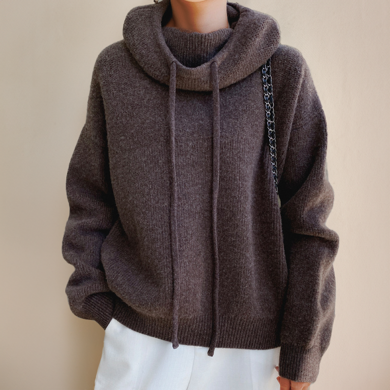 Classic Turtleneck Sweater for women | Relaxed Fit | Brown