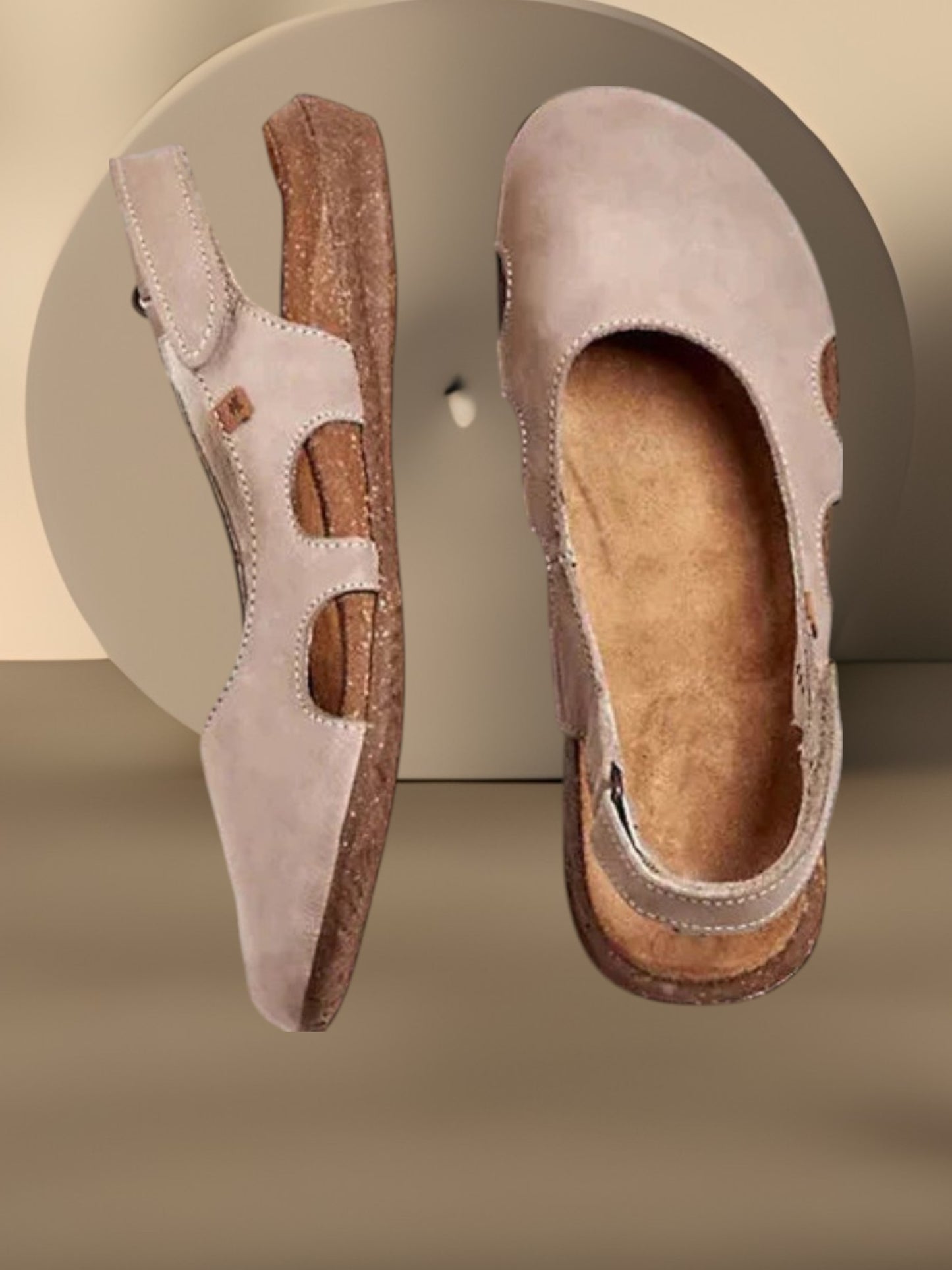 Closed Sandals with Orthopedic Support and Cushioned Footbed | Beige
