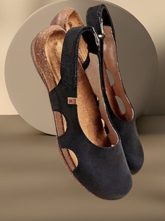 Closed Sandals with Orthopedic Support and Cushioned Footbed | Black