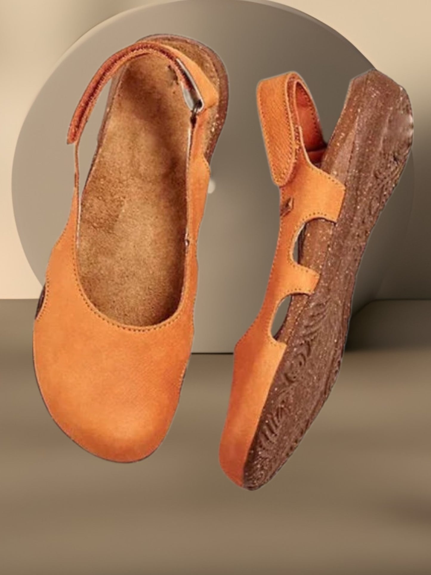 Closed Sandals with Orthopedic Support and Cushioned Footbed | Orange