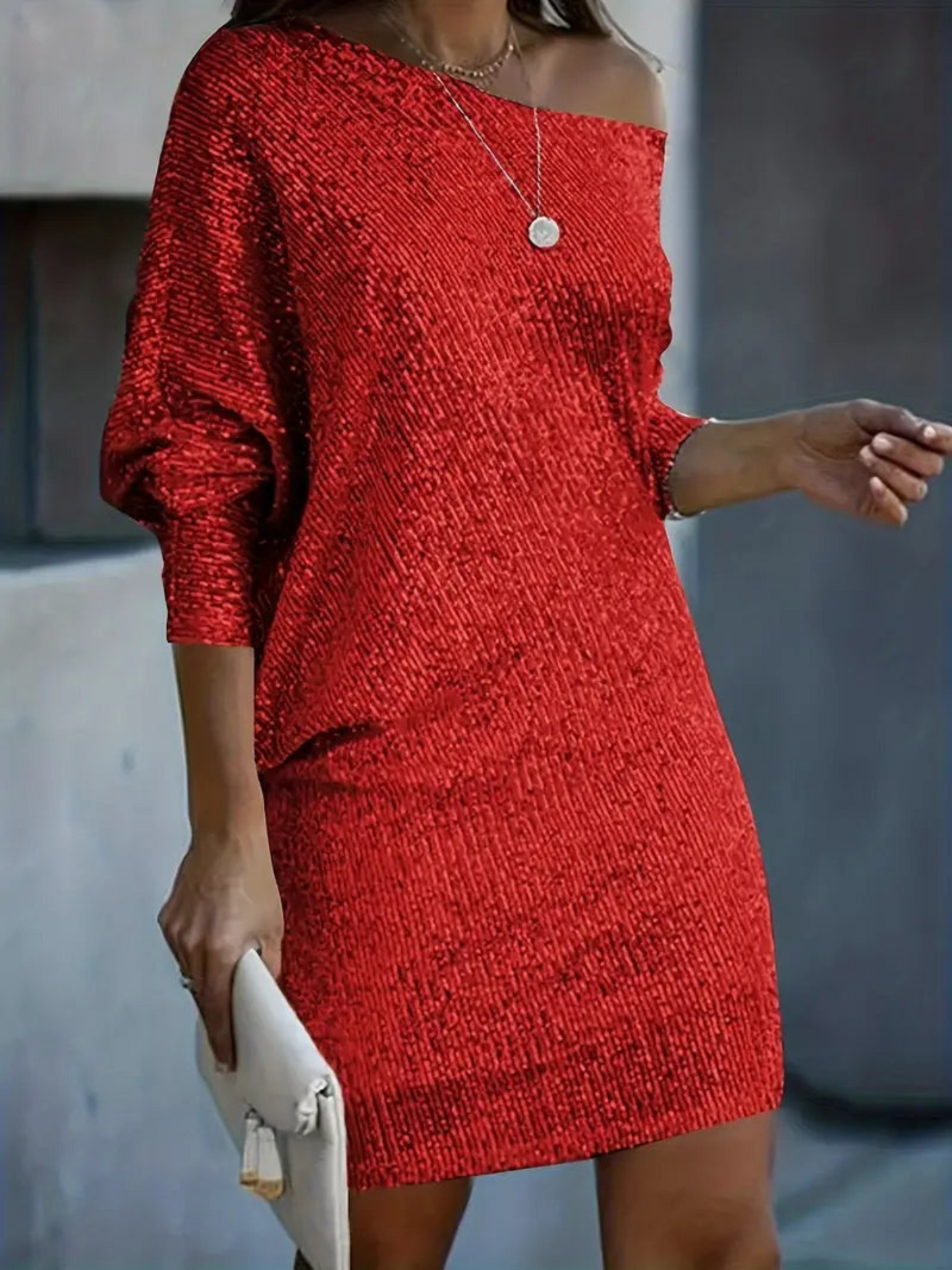 Cocktail Dresses | Contrasting Sequins | Red