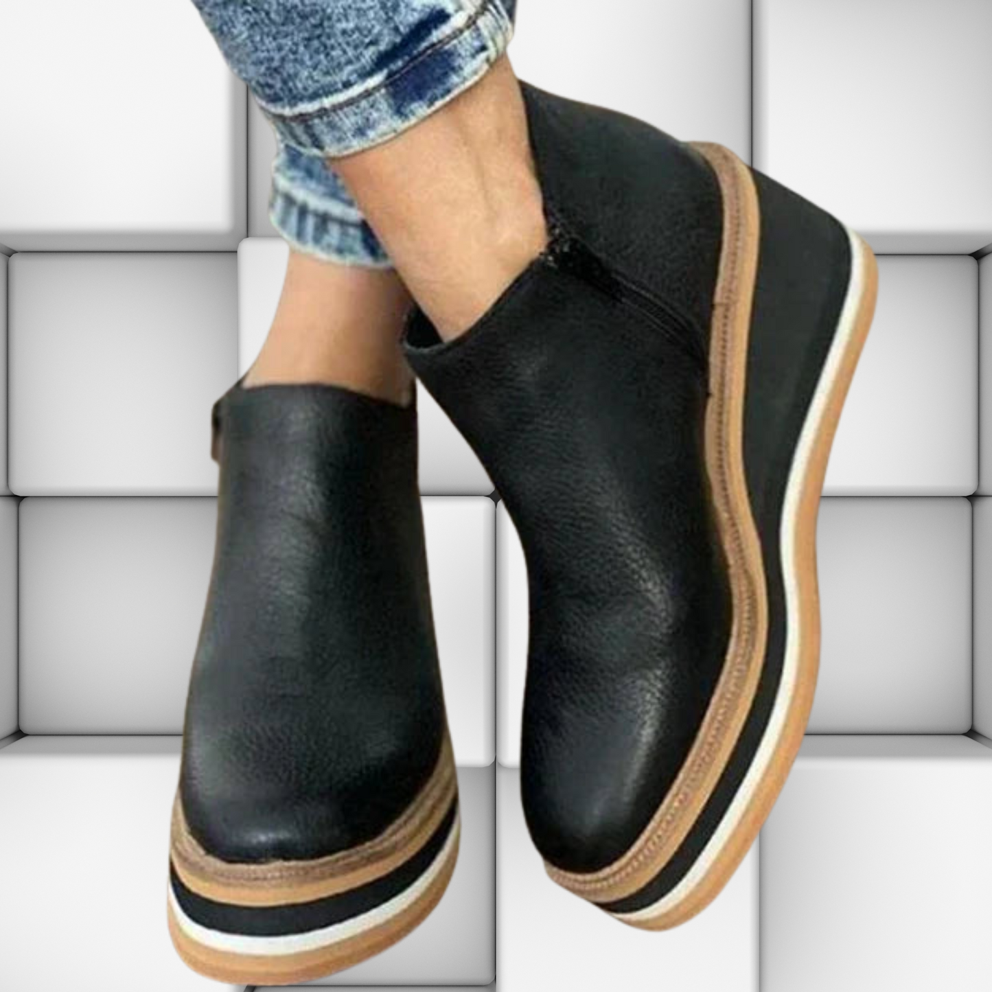 Comfortable Wedge Heel Shoe Boots for Daily Wear | Black