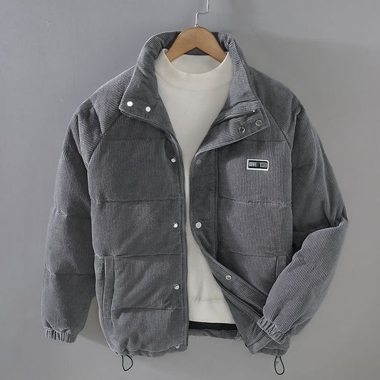 Corduroy Jacket for Men | Full-Zip Design | Winter | Gray