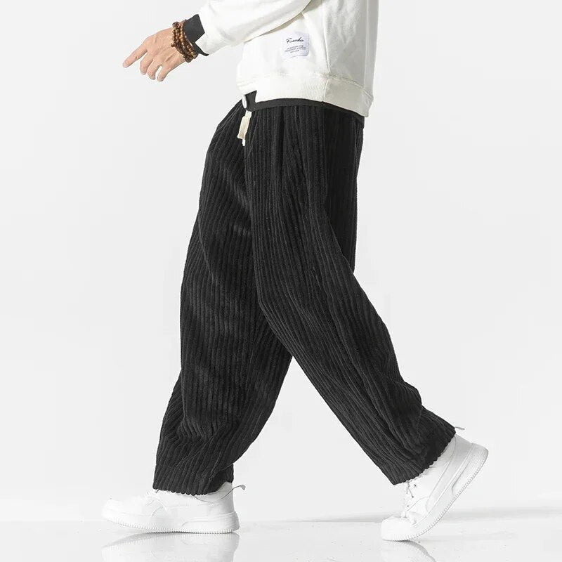 Corduroy Trouser for Men  | Relaxed Jogger Style | black
