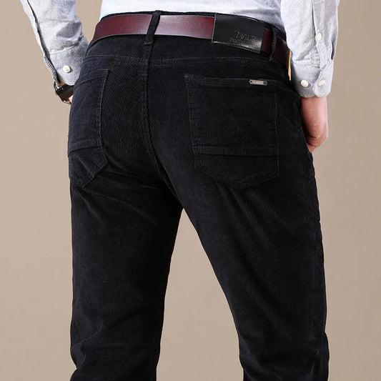  Corduroy Trousers for Men, Classic | Regular Fit | Black