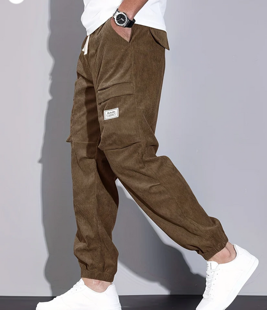  Corduroy Trousers for Men, Comfortable Fit, | Practical pockets | Brown