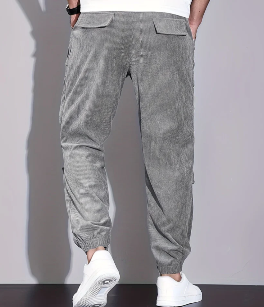  Corduroy Trousers for Men, Comfortable Fit, | Practical pockets | Gray1