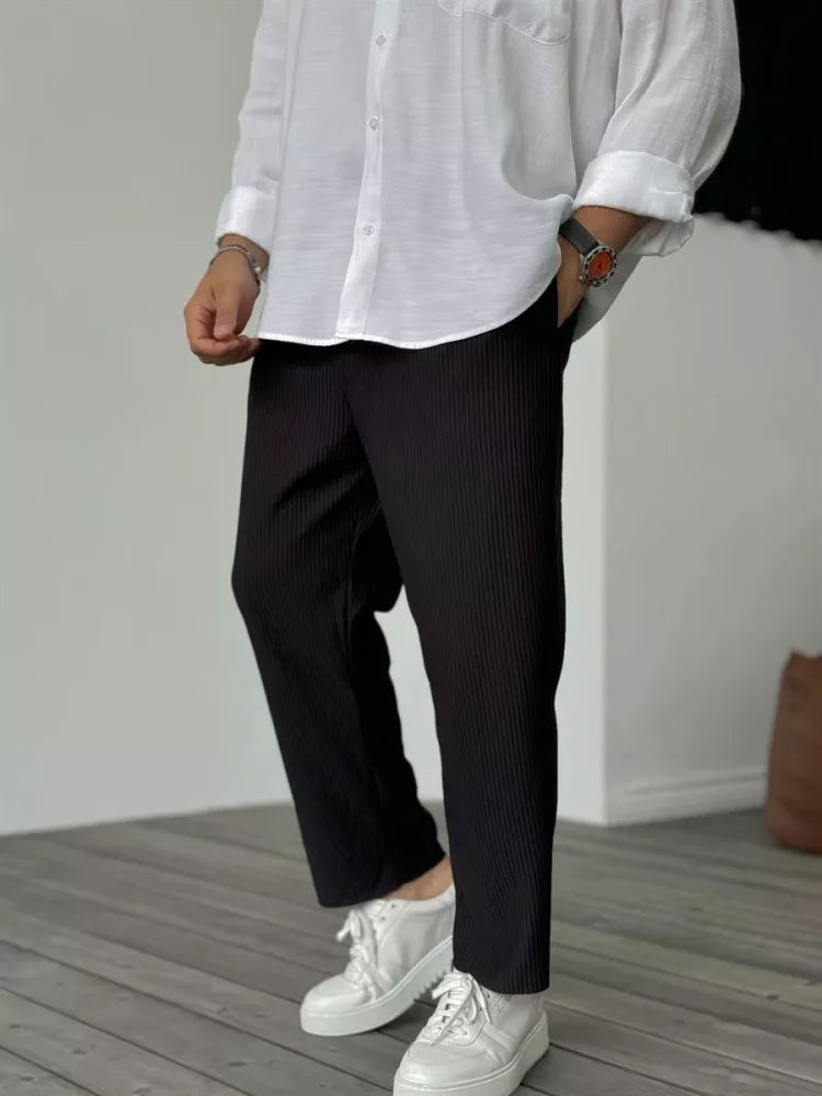 Corduroy  Trousers for Men, Loose Fit | Casual | Black