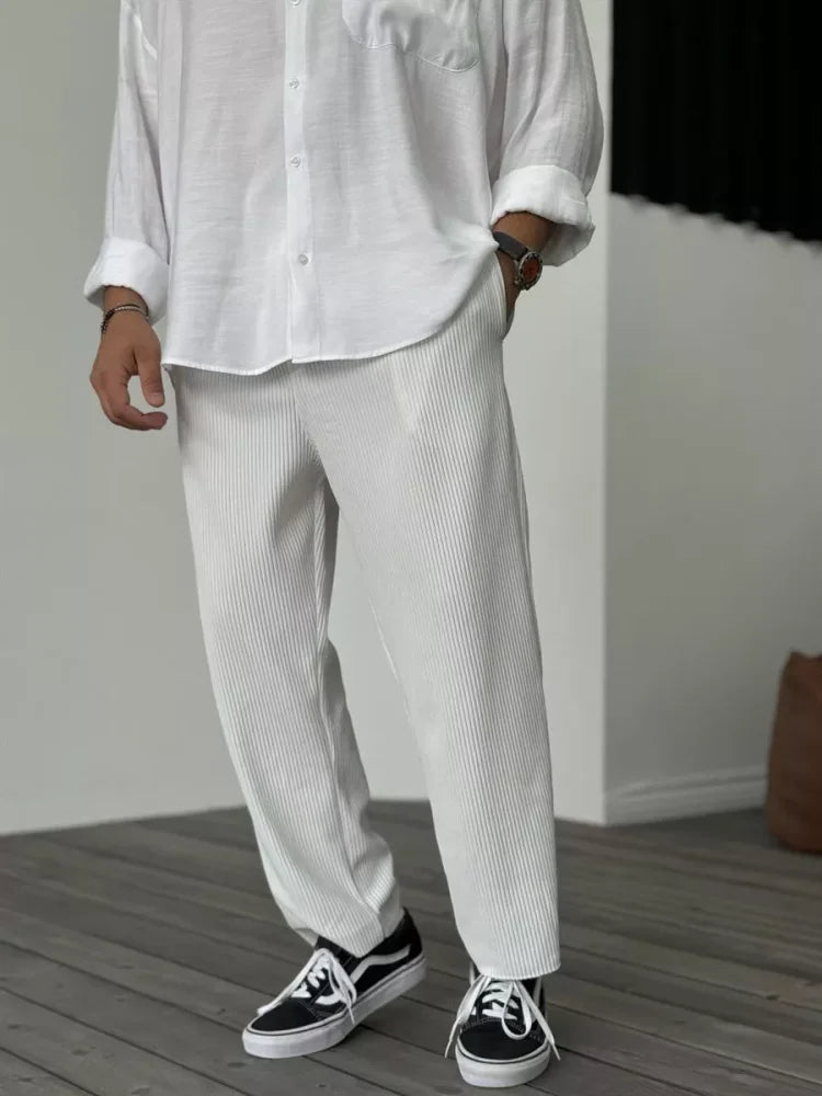 Corduroy  Trousers for Men, Loose Fit | Casual | White