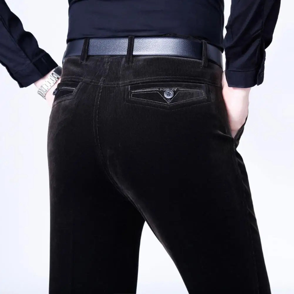 Corduroy Trousers for Men | Straight Leg, Business Casual |  Back1