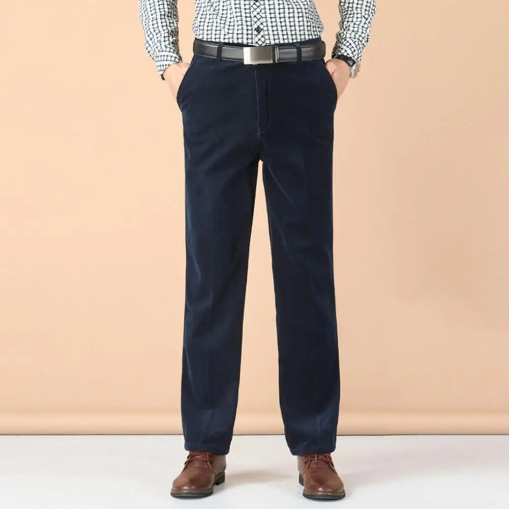 Corduroy Trousers for Men | Straight Leg, Business Casual | Royal Blue
