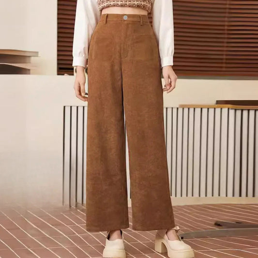 Corduroy Trousers for Women | Regular Fit | All Seasons | Brown