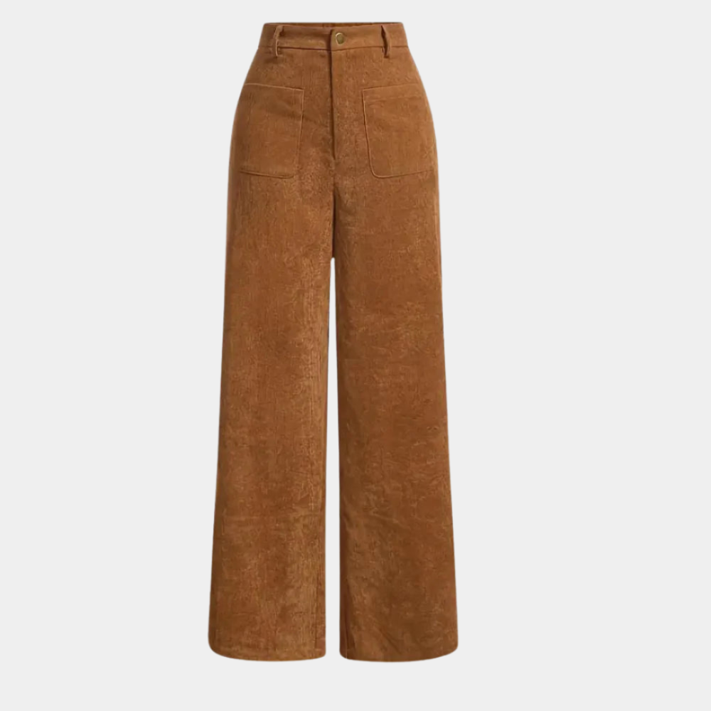 Corduroy Trousers for Women | Regular Fit | All Seasons | Brown2