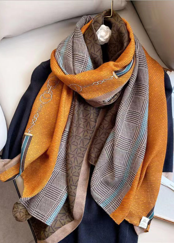 Cotton Scarf for Men & Women | Lightweight Print Design | Yellow