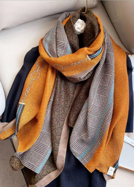 Cotton Scarf for Men & Women | Lightweight Print Design | Yellow