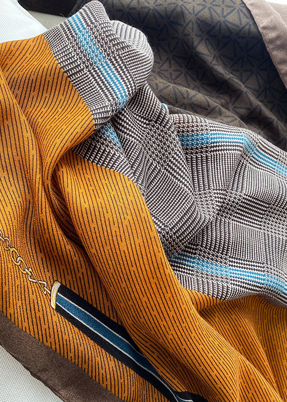 Cotton Scarf for Men & Women | Lightweight Print Design | Yellow 1