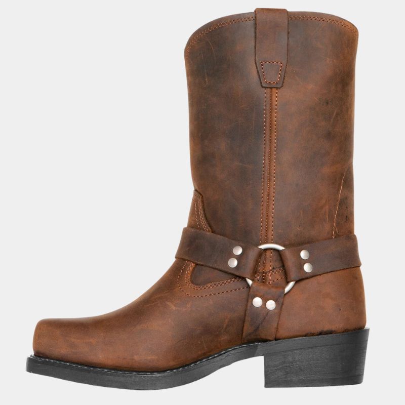 Cowboy Boots for Men | Slim Fit Leather | Mid-Calf Length | Brown