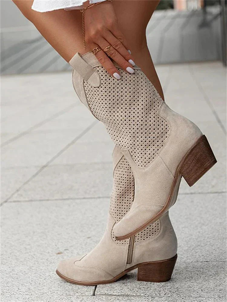 Cowboy Boots for Women | Breathable with Zipper | Khaki