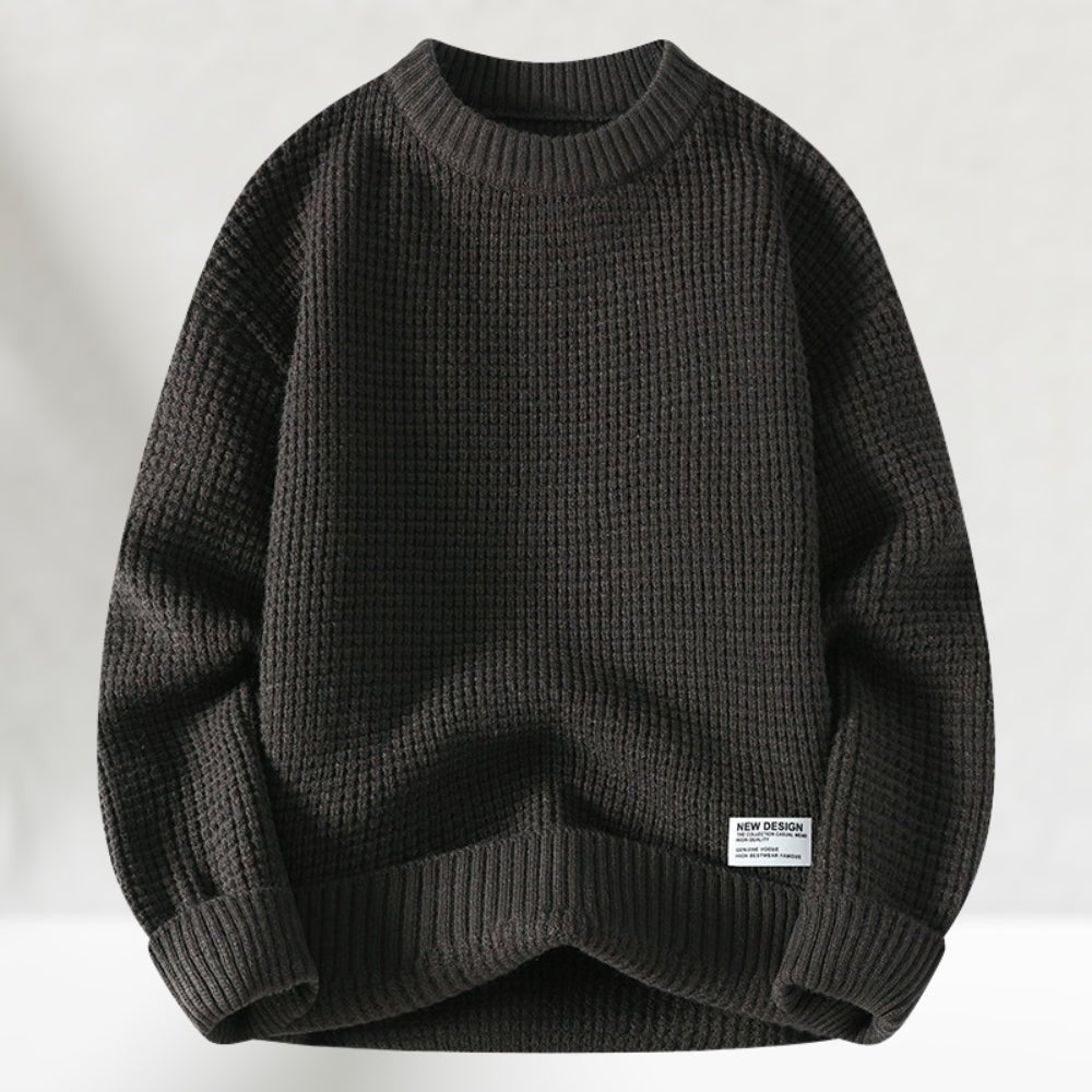 Crewneck Knitted Sweater for Men | Regular Length | Dark Gray