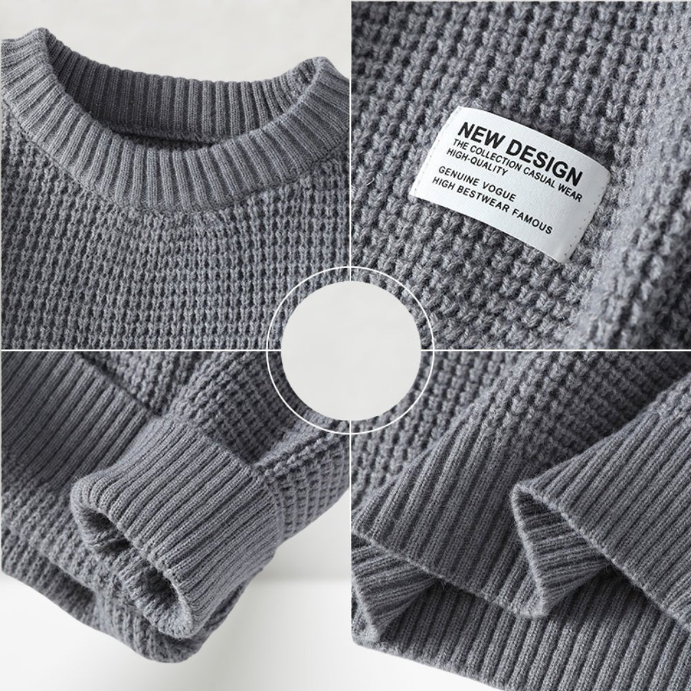 Crewneck Knitted Sweater for Men | Regular Length | Gray1