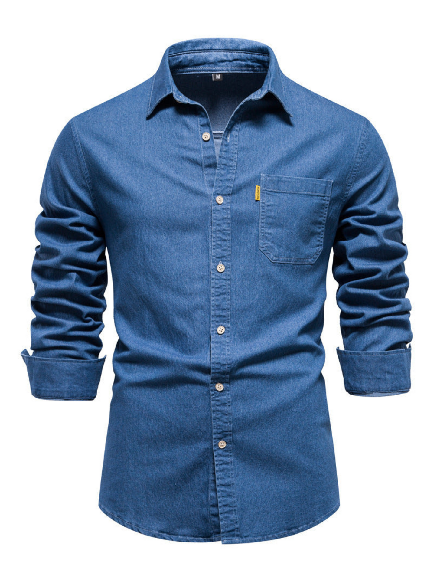 Denim Shirt for Men | Long Sleeve, Classic Fit | Blue