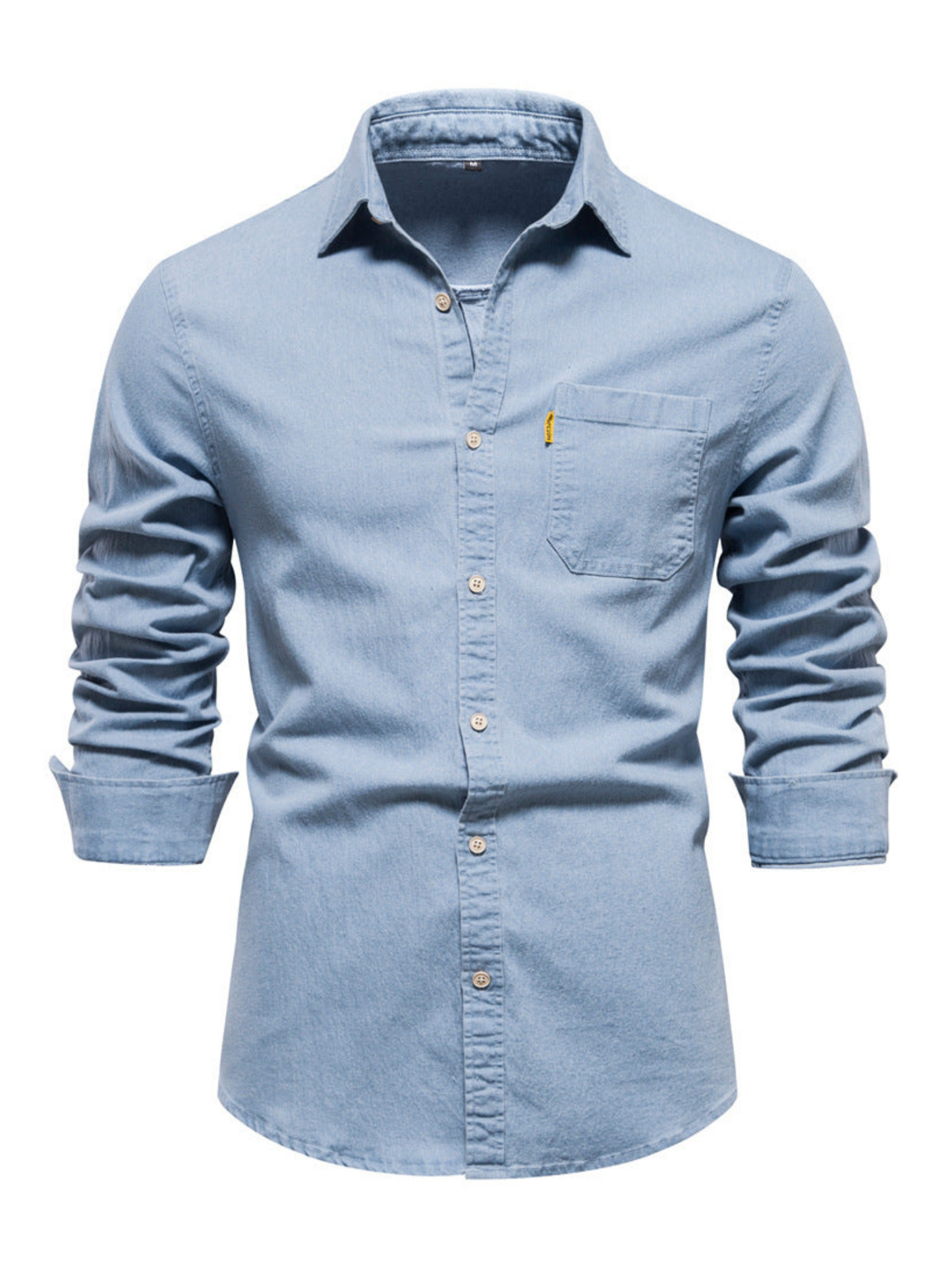 Denim Shirt for Men | Long Sleeve, Classic Fit | Light Blue