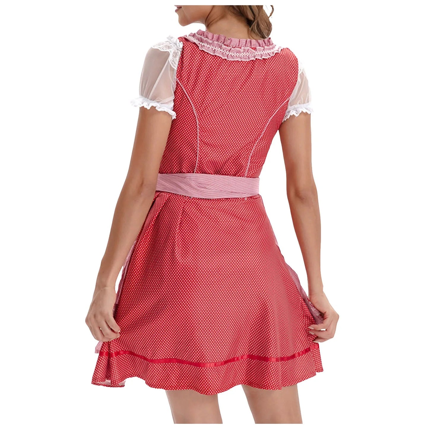 Dirndl Dress for Women | Traditional Design | Oktoberfest | Red13