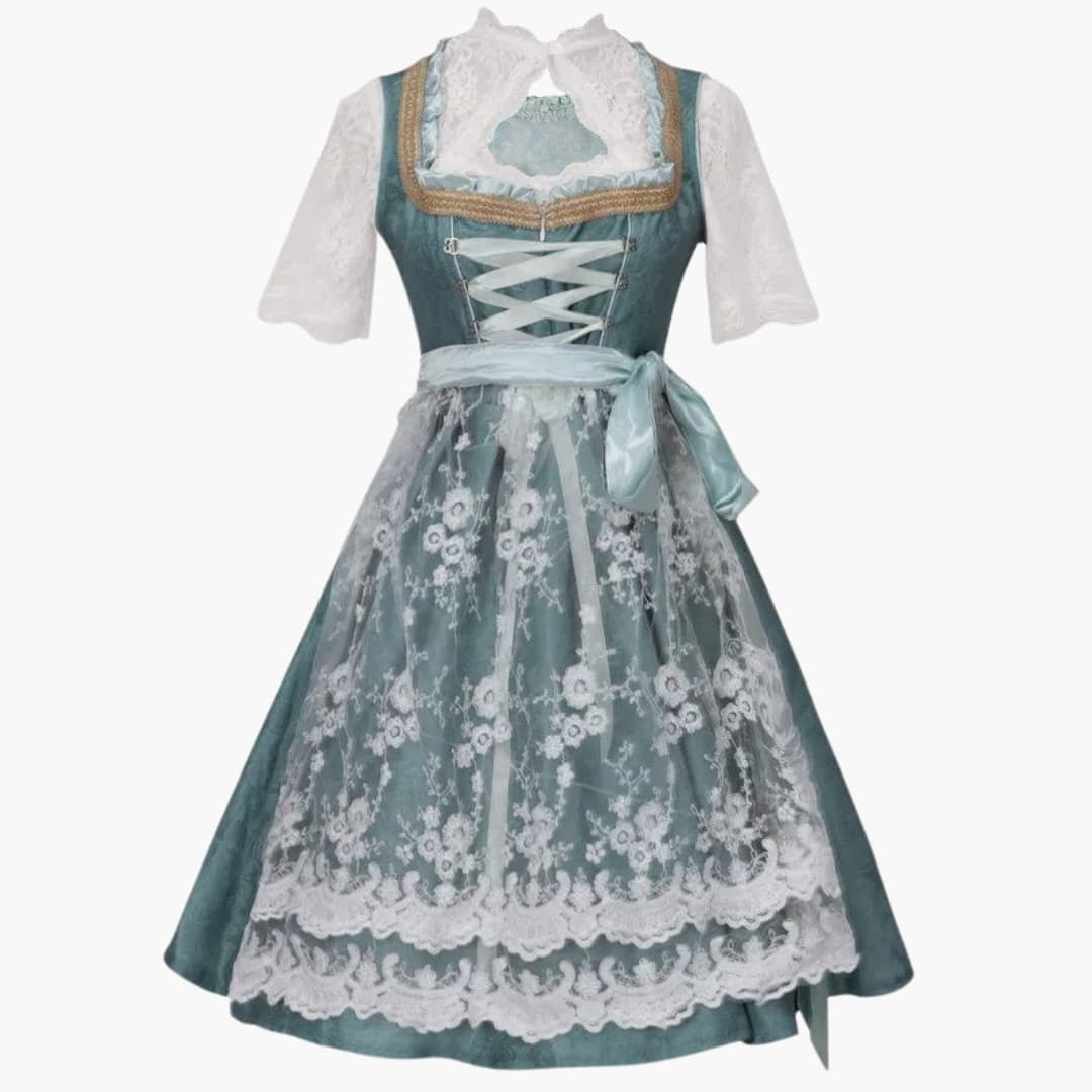 Dirndl Dress for Women | Lace-Up Detail, Knee-Length | Elegant 0