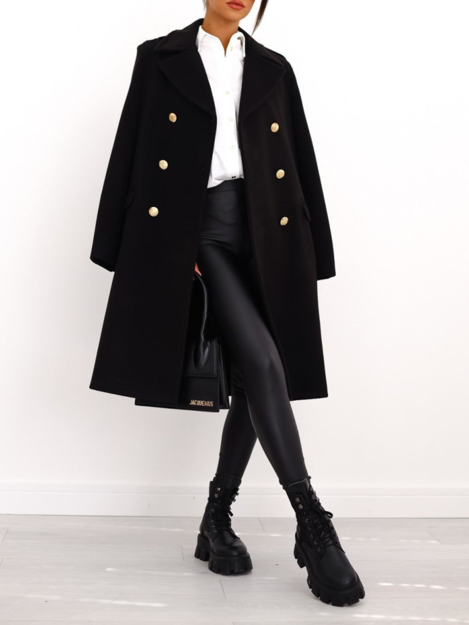 Double-Breasted Coat for Women | Winter | Black