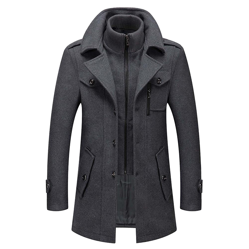 Double Closure Coat for Men | Regular Fit | Gray