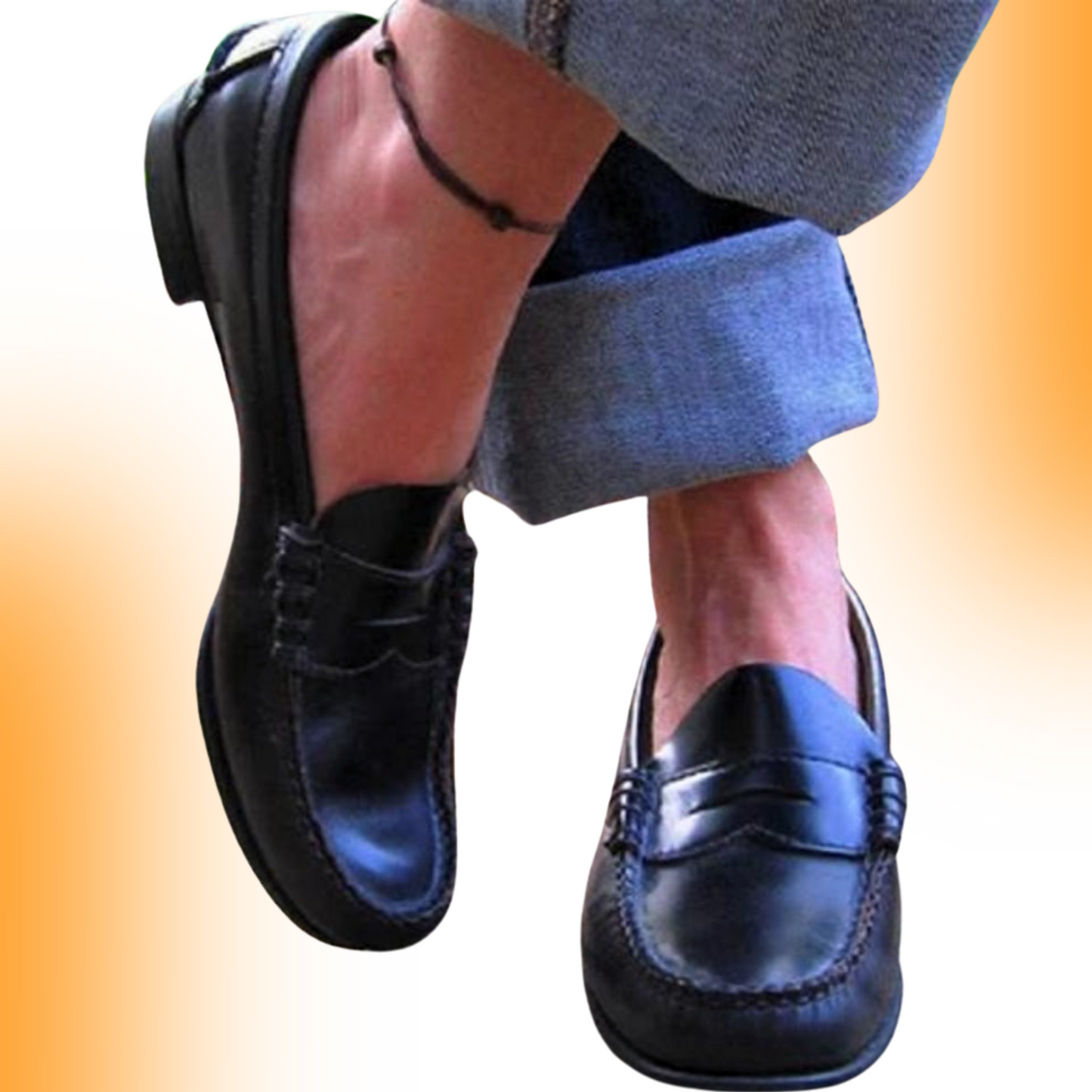 Elegant Leather Slip-On Women's Shoes with Cushioned Insole | Black