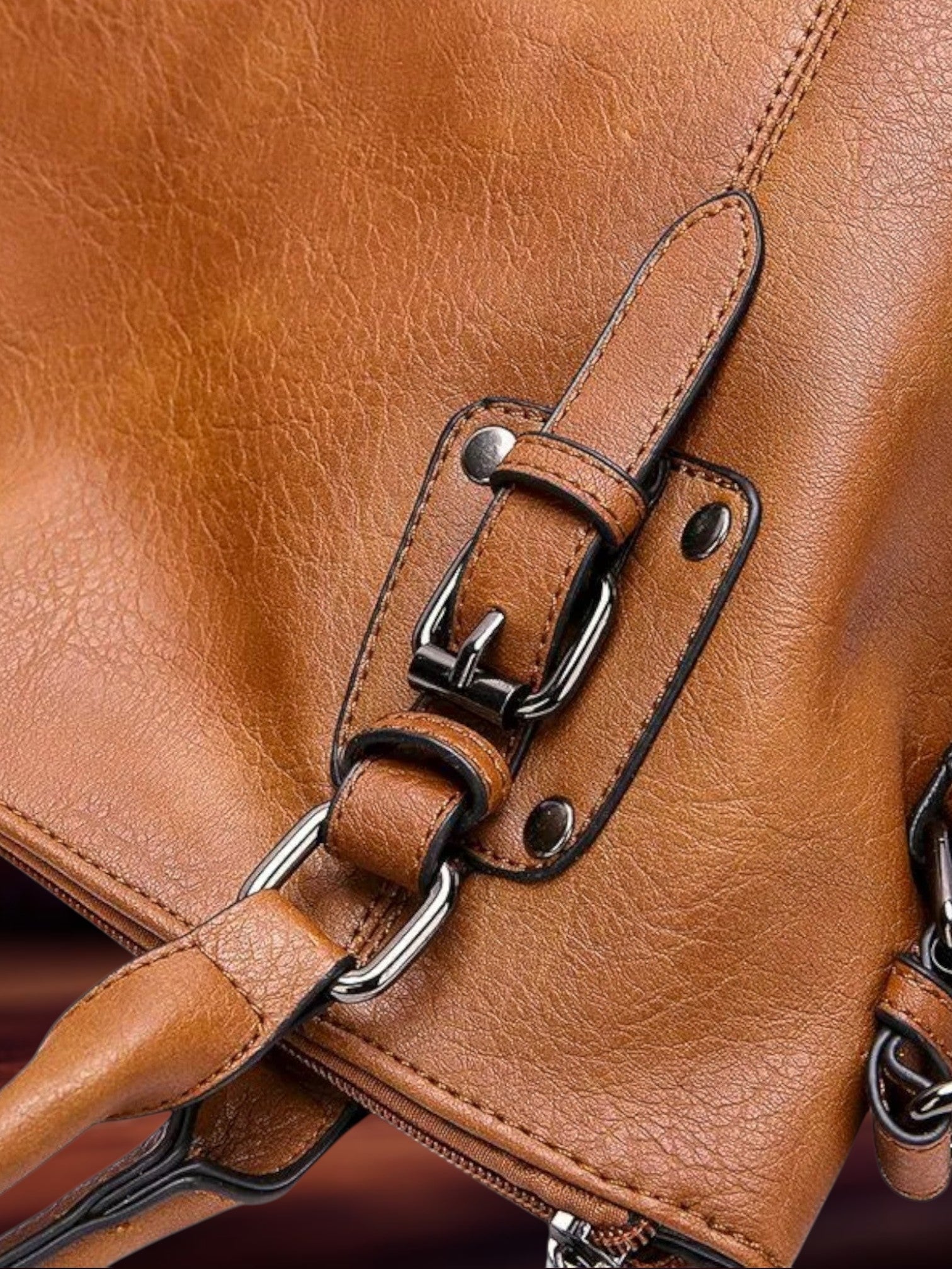 Emma | Elegant Swiss Leather Shoulder Bag with Adjustable Strap and Soft Lining | Brown 2