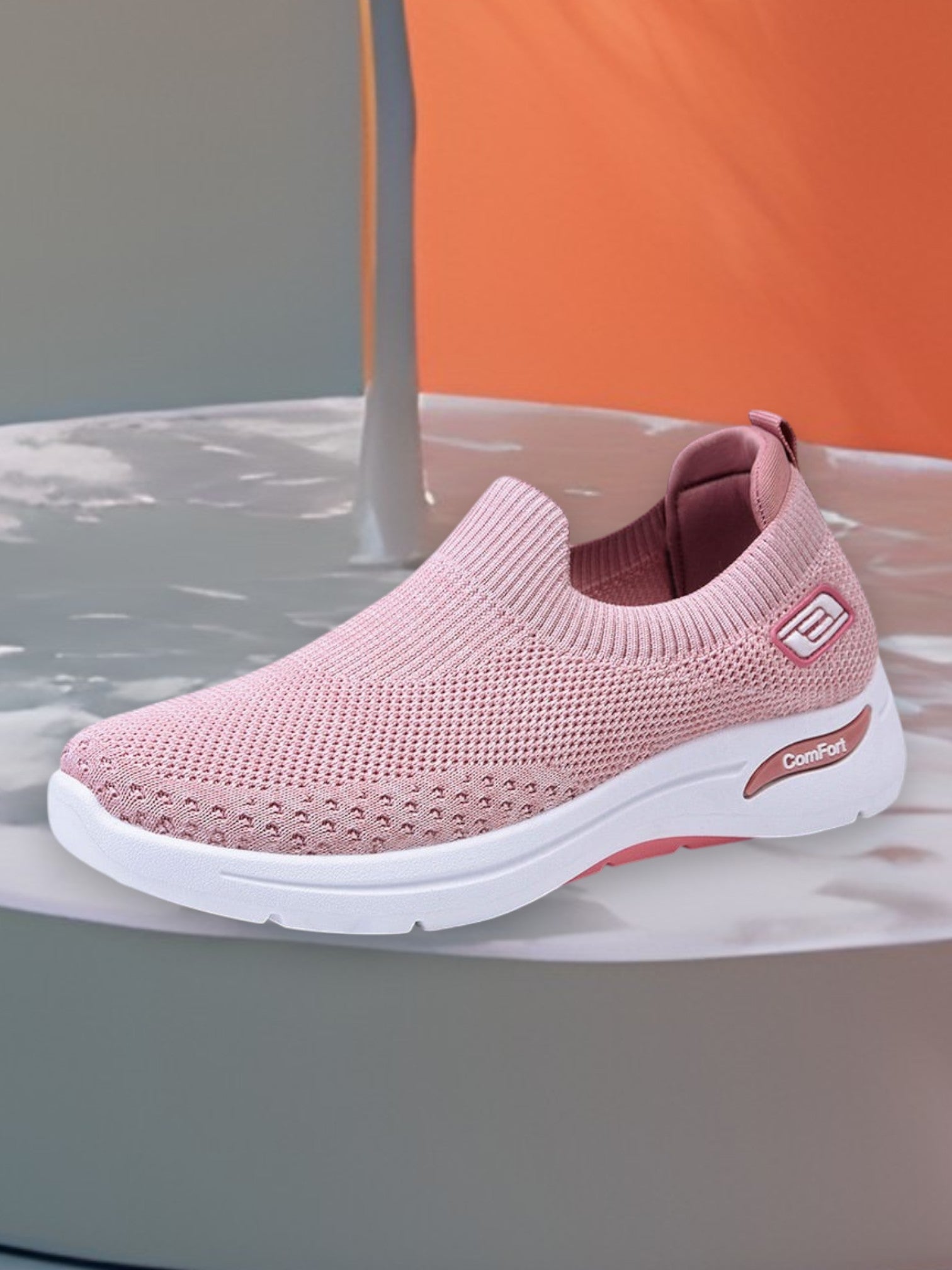 Famke | Orthopedic Cushion Sneakers with Arch Support and Breathable Mesh for Comfortable Fit | Pink