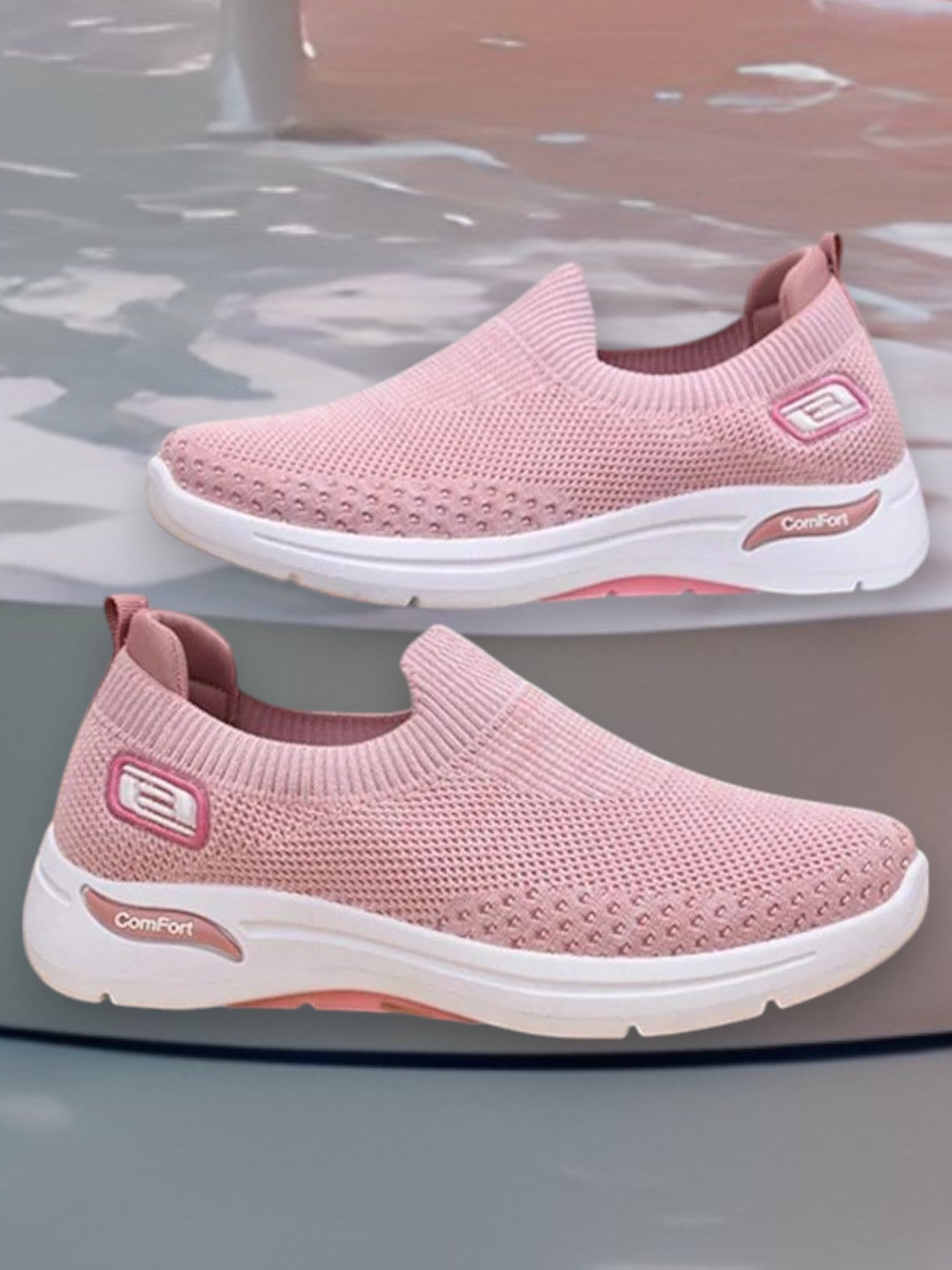 Famke | Orthopedic Cushion Sneakers with Arch Support and Breathable Mesh for Comfortable Fit | Pink 3